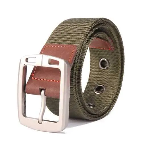 120CM Men Nylon Pin Alloy Buckle Durable Belt