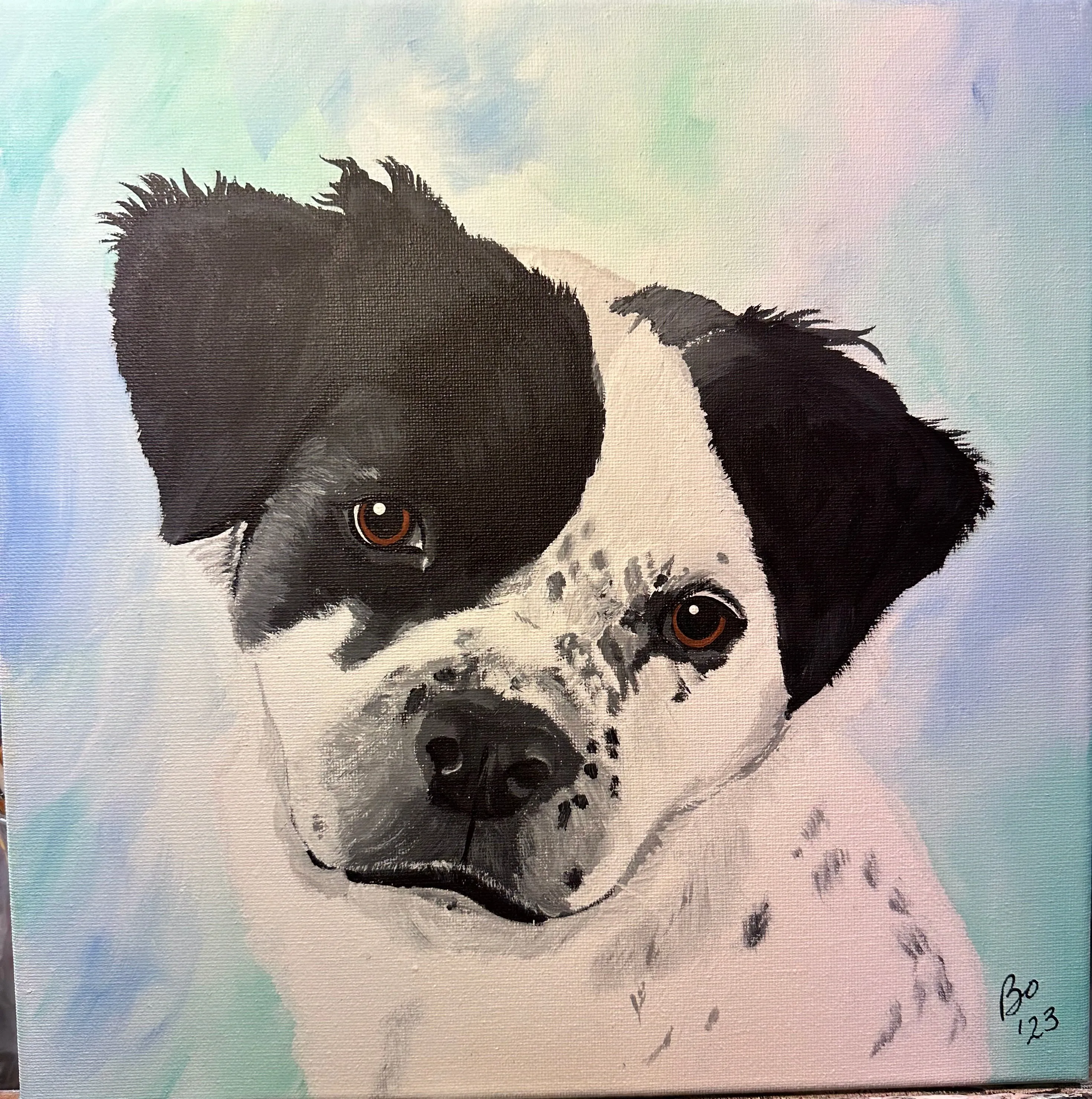 16 x 20 inch Pet Portraits in acrylic paint on canvas, Ready to Hang, FREE SHIPPING