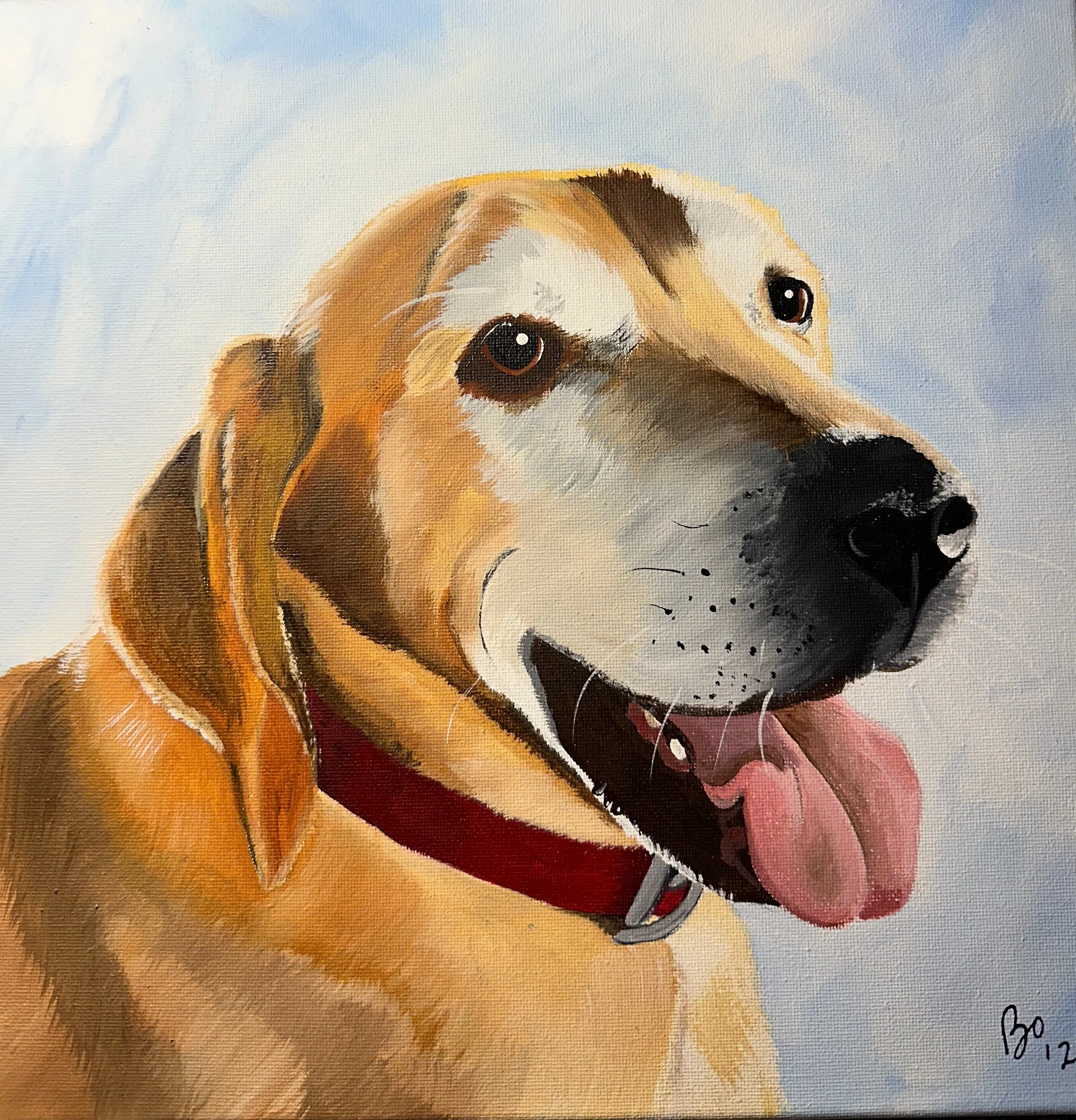 16 x 20 inch Pet Portraits in acrylic paint on canvas, Ready to Hang, FREE SHIPPING