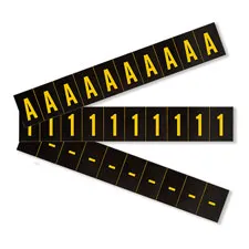 2" Character Height Yellow on Black APWA Outdoor Numbers and Letters