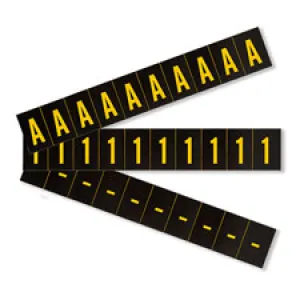 2" Character Height Yellow on Black APWA Outdoor Numbers and Letters