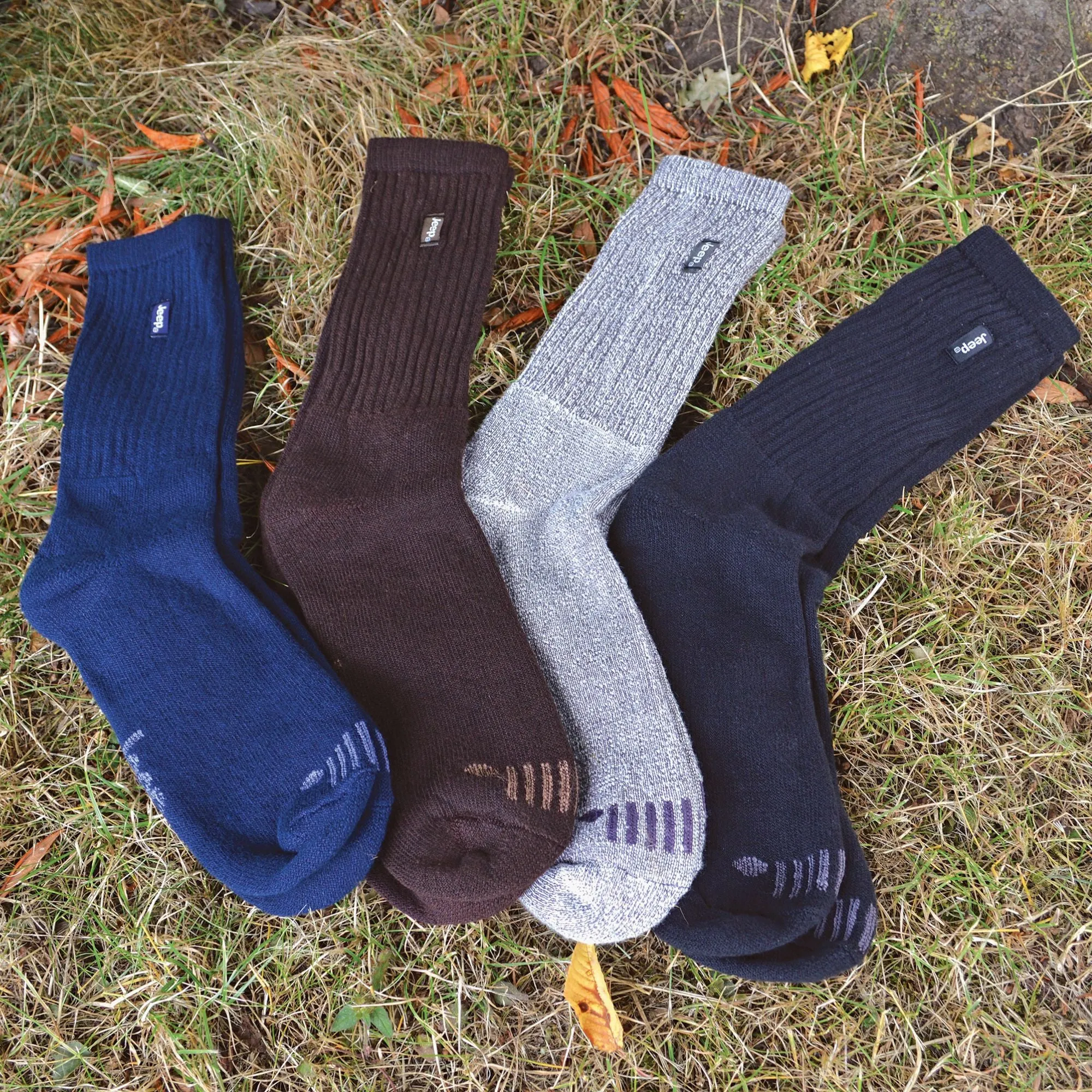 3 Pack Mens Vintage Cotton Cushioned Socks for Hiking Boots