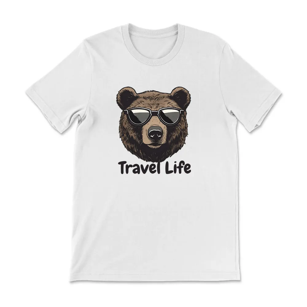 A Bear's Travel Life Cotton Tee