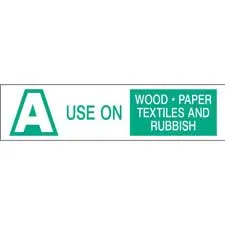 A USE ON WOOD PAPER TEXTILES AND RUBBISH Labels