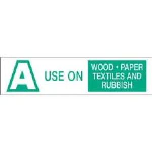 A USE ON WOOD PAPER TEXTILES AND RUBBISH Labels