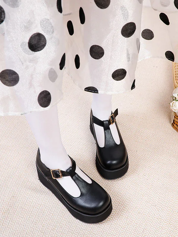 Academic Lolita Footwear Burgundy Round Toe PU Leather Daily Casual Lolita Shoes