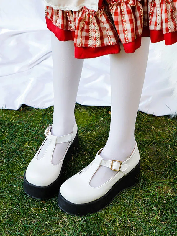 Academic Lolita Footwear Burgundy Round Toe PU Leather Daily Casual Lolita Shoes