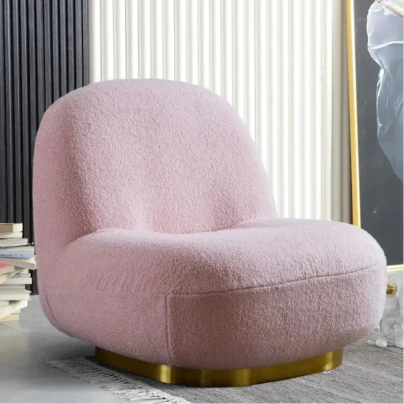 Allen Velvet Swivel Barrel Chair with Gold Base