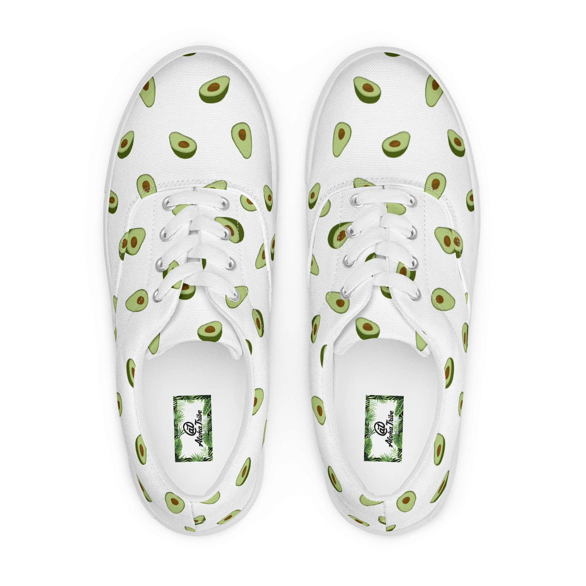 Aloha Tribe Avacado Mens White Canvas Shoes