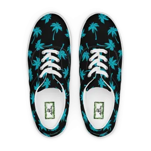 Aloha Tribe Womens Palmtree Black Canvas Shoes