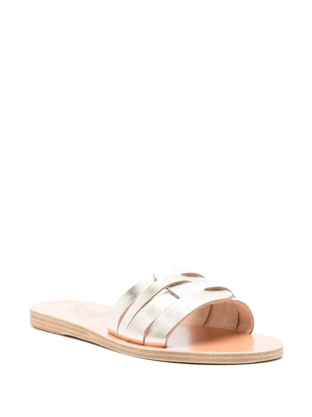 Ancient Greek Sandals metallic-leather slides