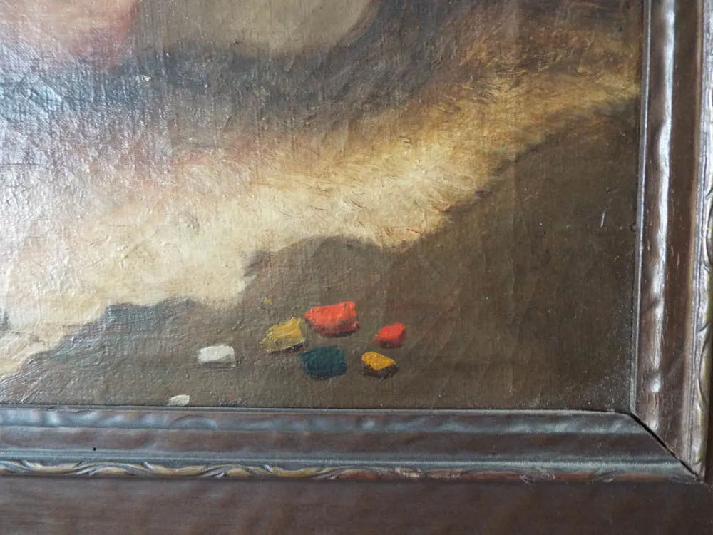 Antique Carl (Karl) Moon Oil on Canvas Painting of Native Americans