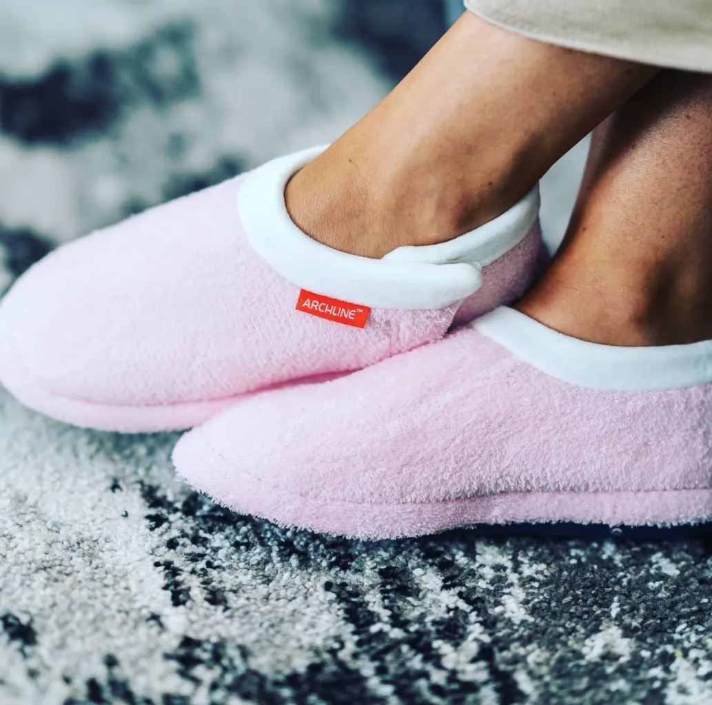 ARCHLINE Orthotic Slippers Closed Scuffs Pain Relief Moccasins - Pink - EUR 43