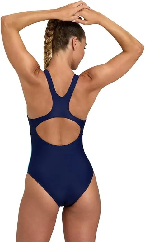 Arena Feel Women's Panel Control Pro Back Swimsuit - Navy-turquoise