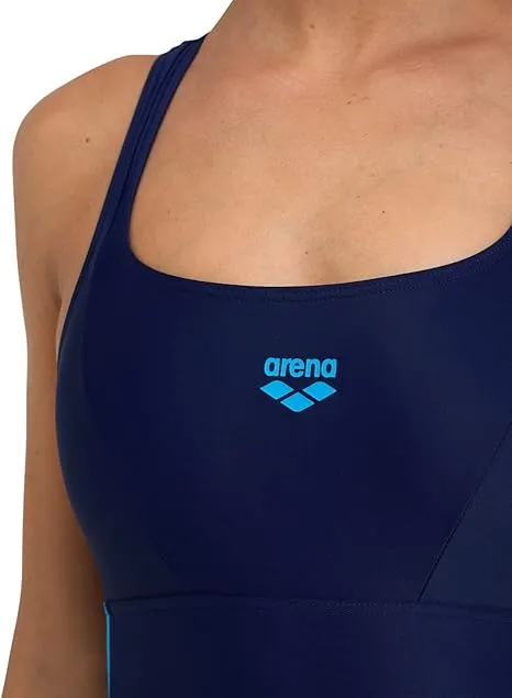 Arena Feel Women's Panel Control Pro Back Swimsuit - Navy-turquoise