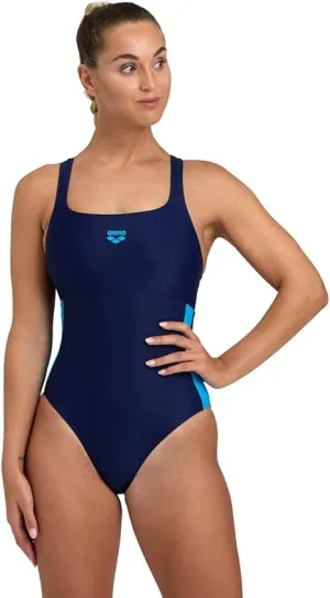Arena Feel Women's Panel Control Pro Back Swimsuit - Navy-turquoise