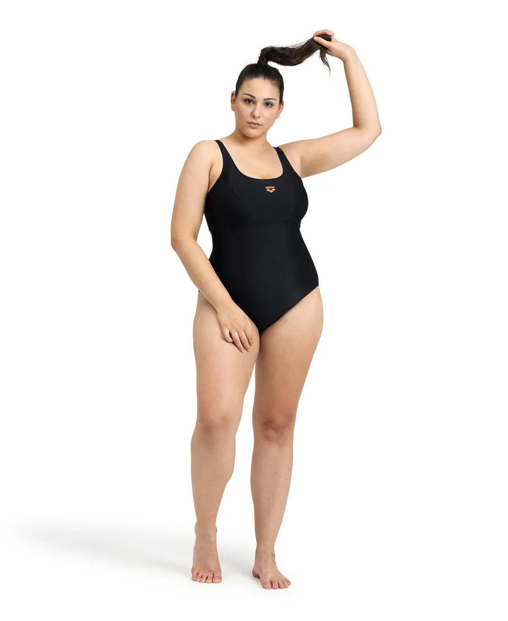 Arena Feel Women's Solid Control Pro Back Plus Swimsuit - Black