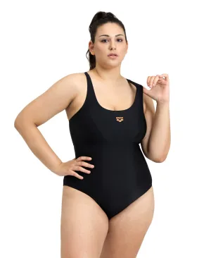 Arena Feel Women's Solid Control Pro Back Plus Swimsuit - Black