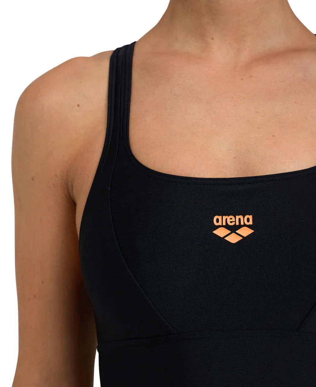 Arena Feel Women's Solid Control Pro Back Swimsuit - Black