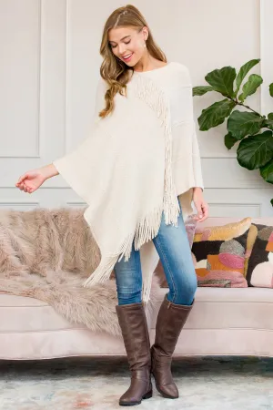 ASYMMETRIC FRINGE PONCHO