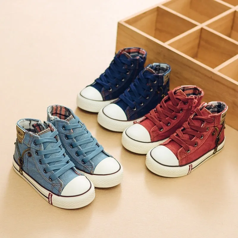 Autumn Children Breathable Denim Canvas Casual Shoes