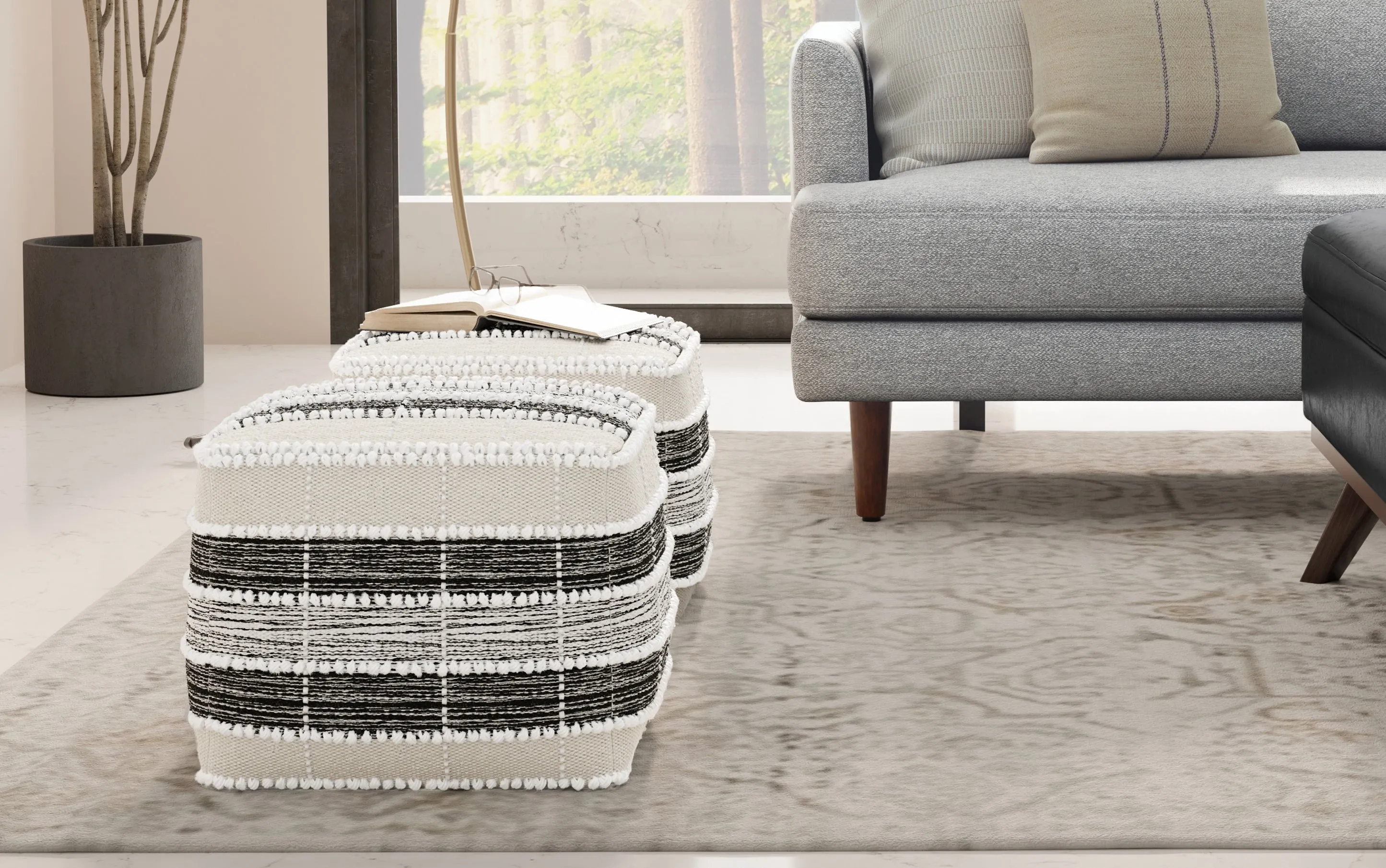 Barley Square Pouf