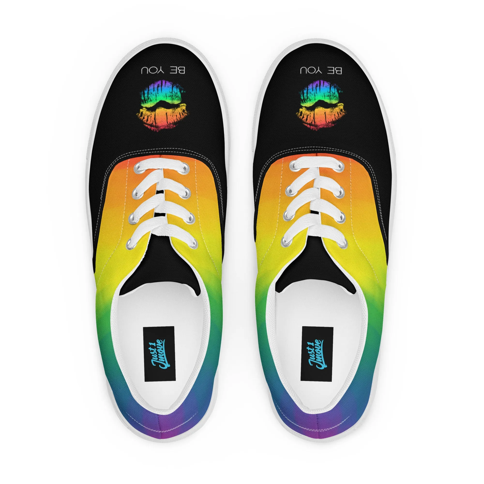 Be You Rainbow Kiss - Lace Up Canvas Shoes