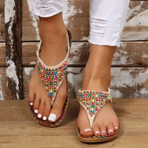 Beaded Flat Sandals