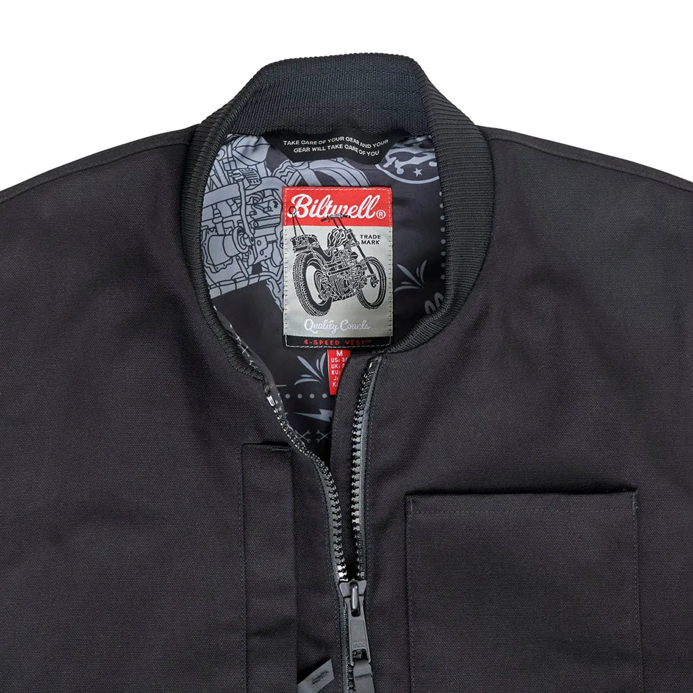 BILTWELL SLEEVELESS 4 SPEED VEST [BLACK]