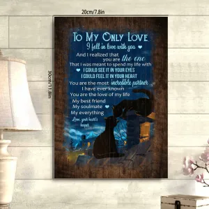 Black Cat, Wonderful Night, To My Only Love Canvas- Gift For Couple, Lover-Wall Art Canvas Motivational Wall Decor No Frame