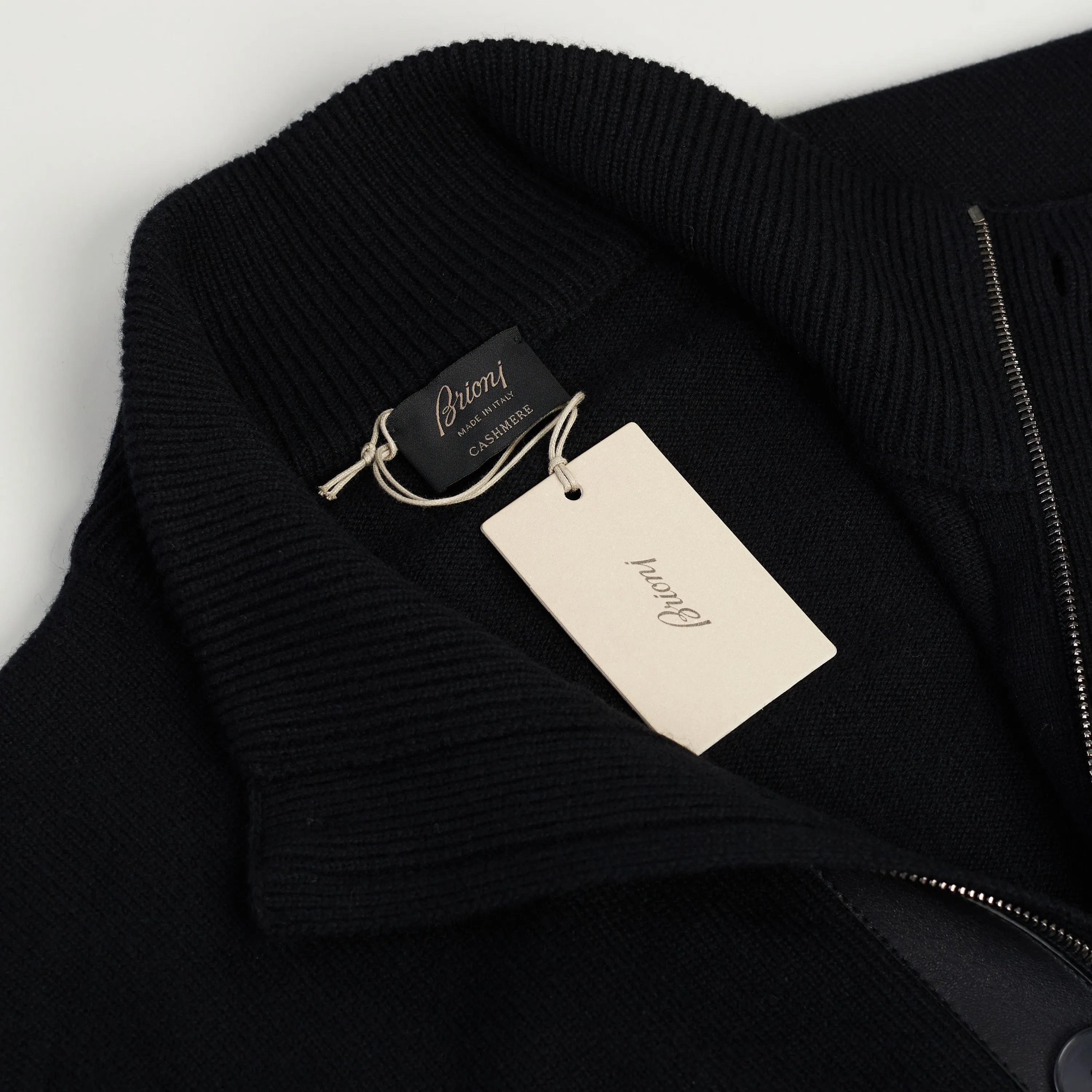 Blouson Jacket With Zip In Black Cashmere
