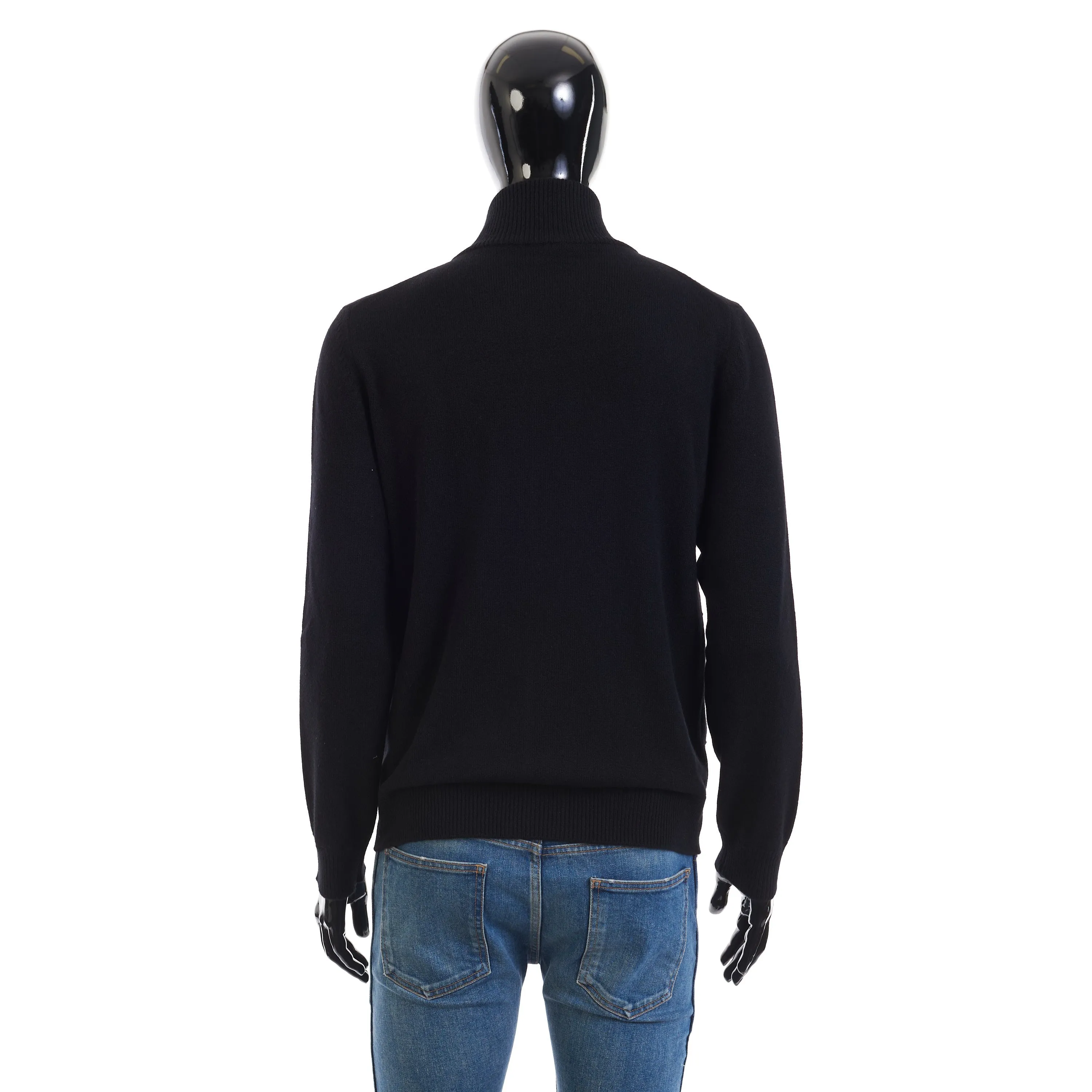 Blouson Jacket With Zip In Black Cashmere