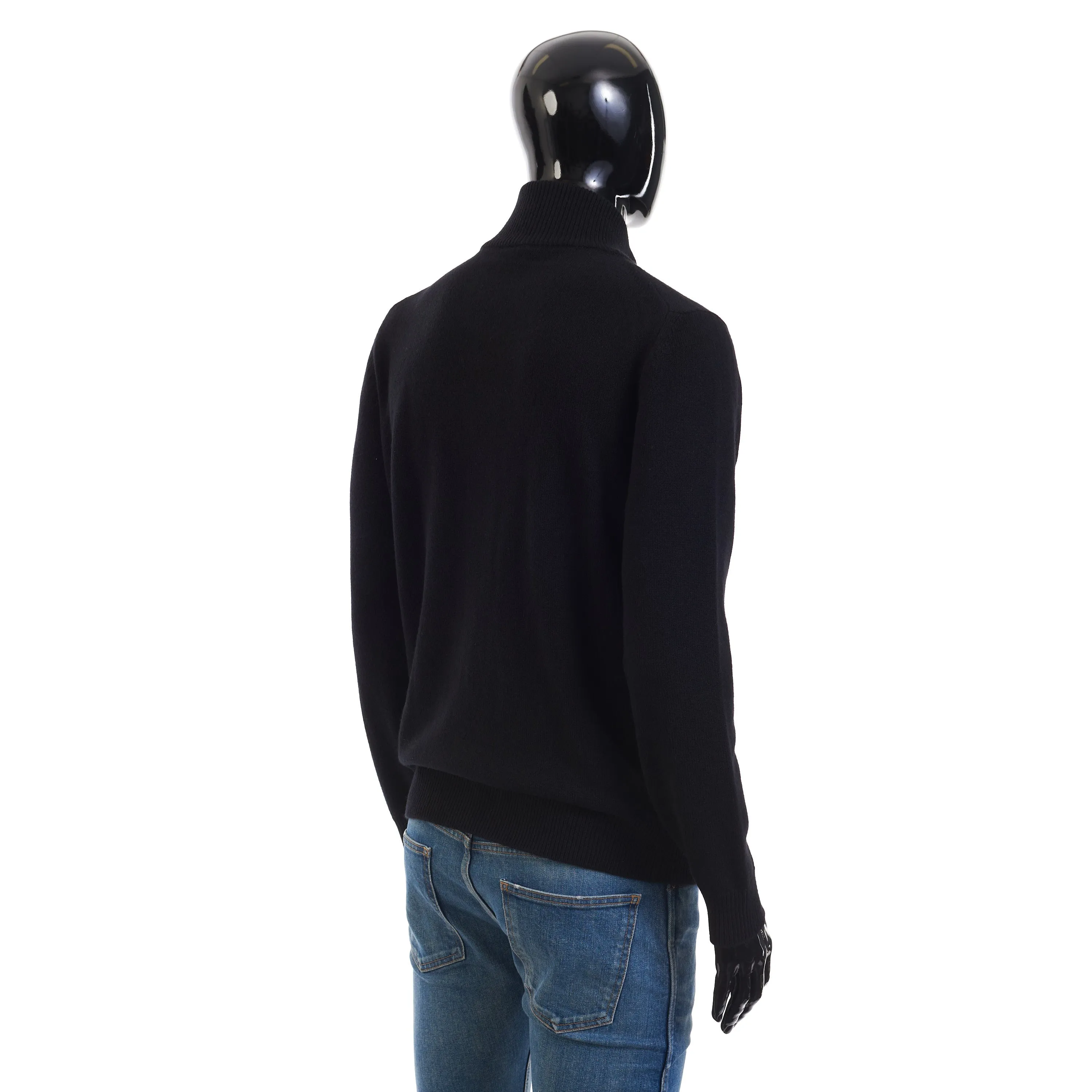 Blouson Jacket With Zip In Black Cashmere