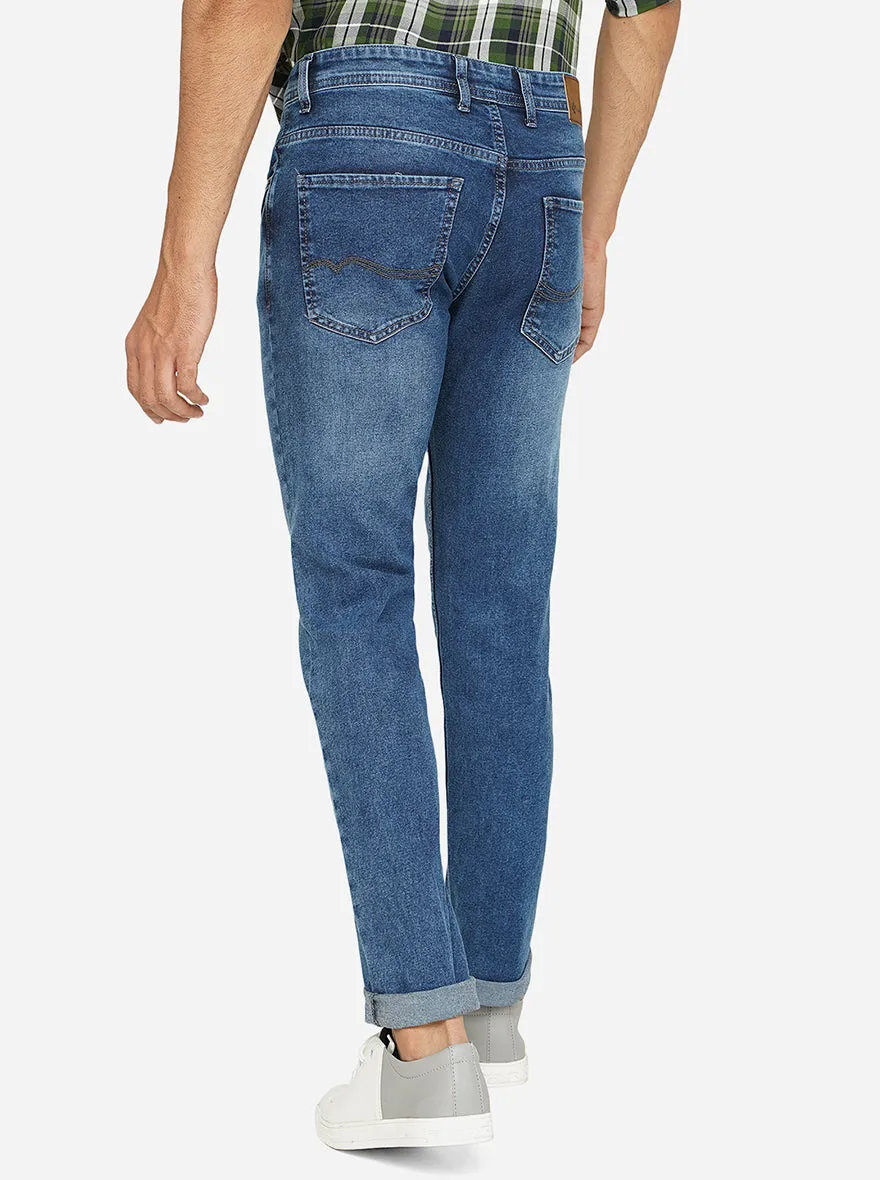 Blue Washed Narrow Fit Jeans | Greenfibre
