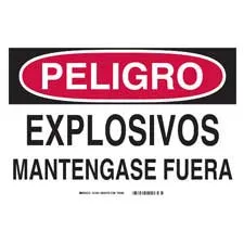 Brady PELIGRO Explosivos Mantengase Fuera Sign/ Buy online
