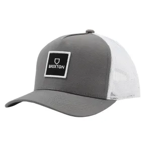 Brixton Alpha Block X C Medium Profile Mesh Cap Pebble/White