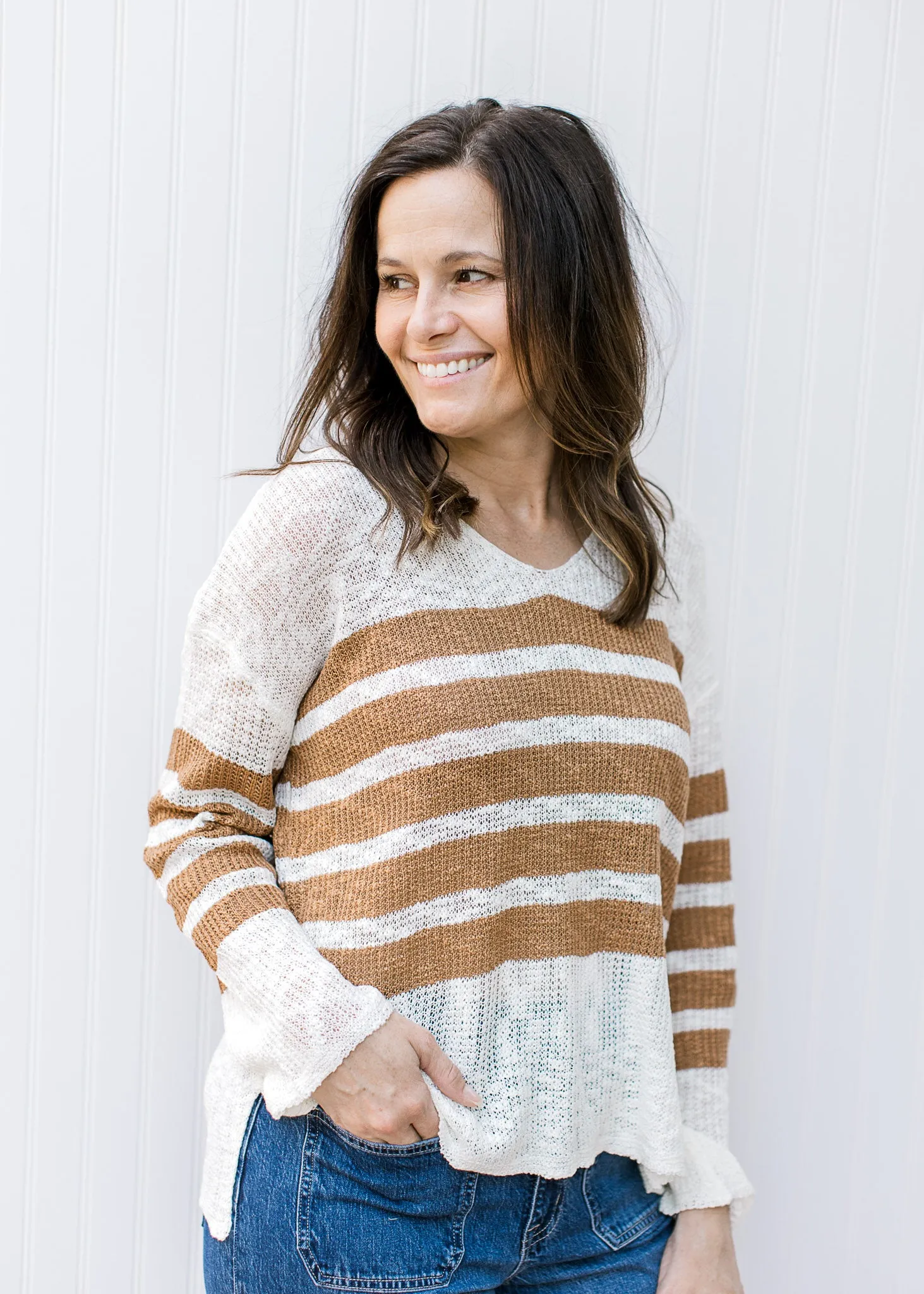 Camel Stripes Sweater