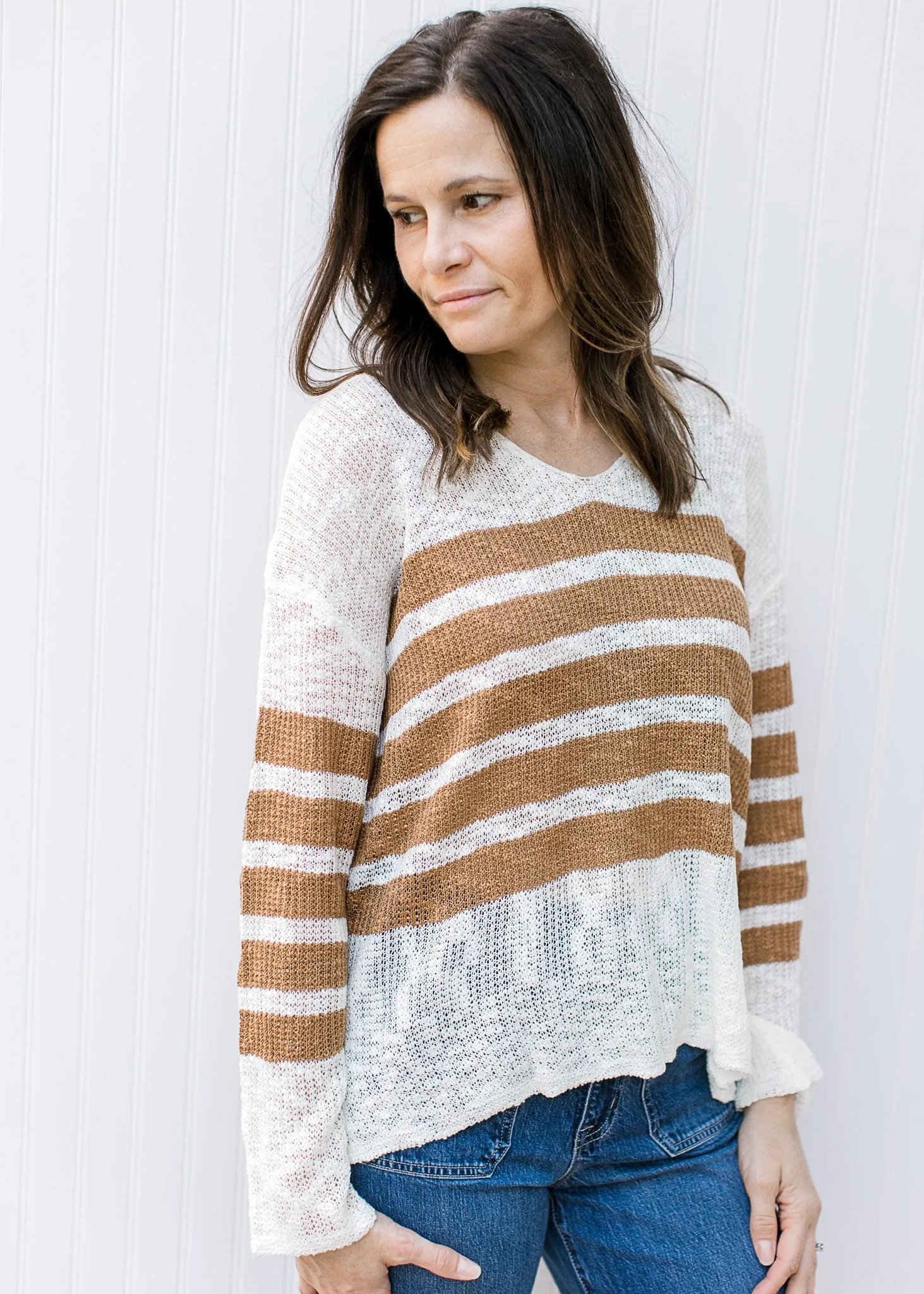 Camel Stripes Sweater
