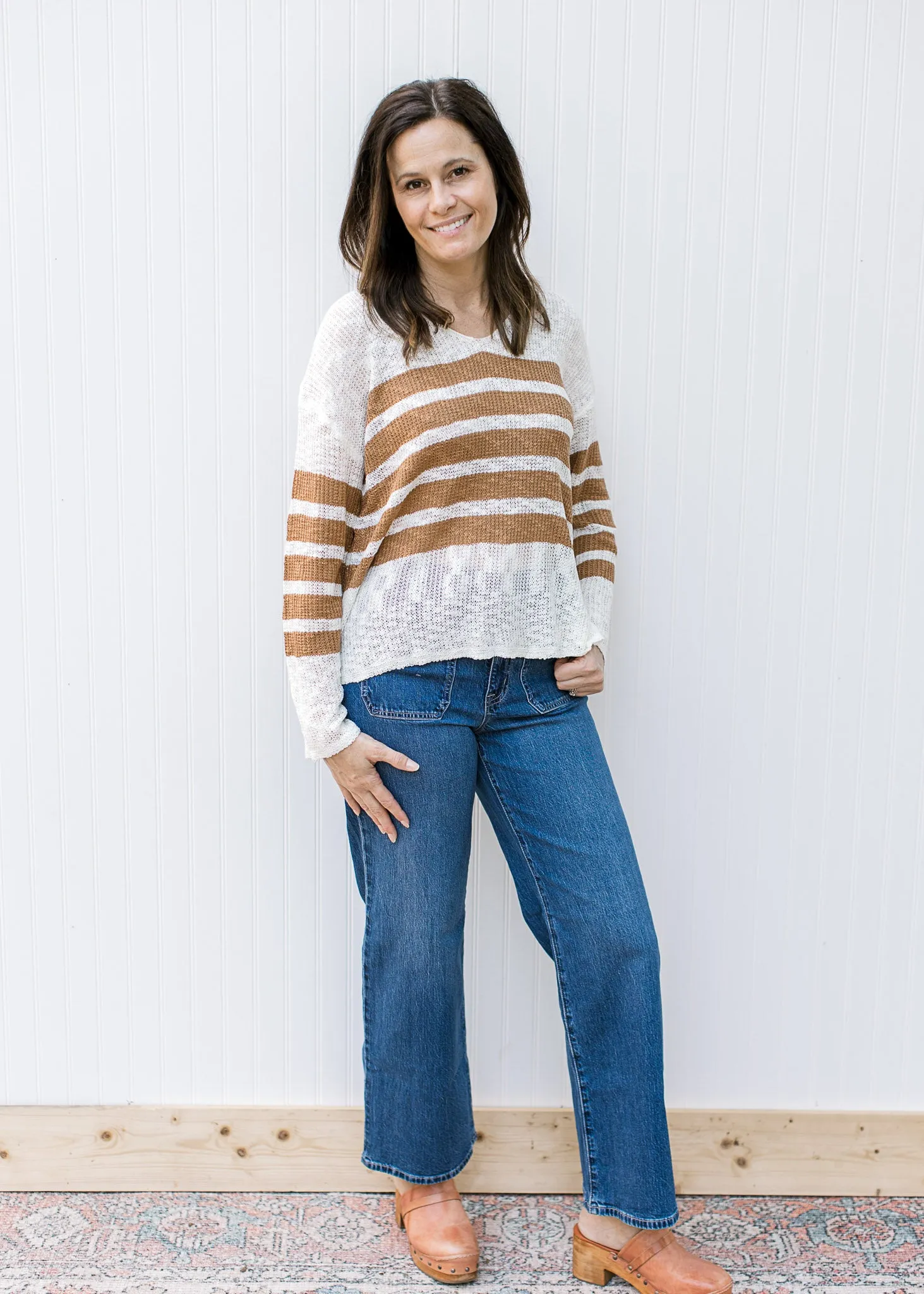 Camel Stripes Sweater