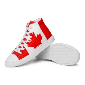 Canada Flag - Sustainably Made Women’s high top canvas shoes