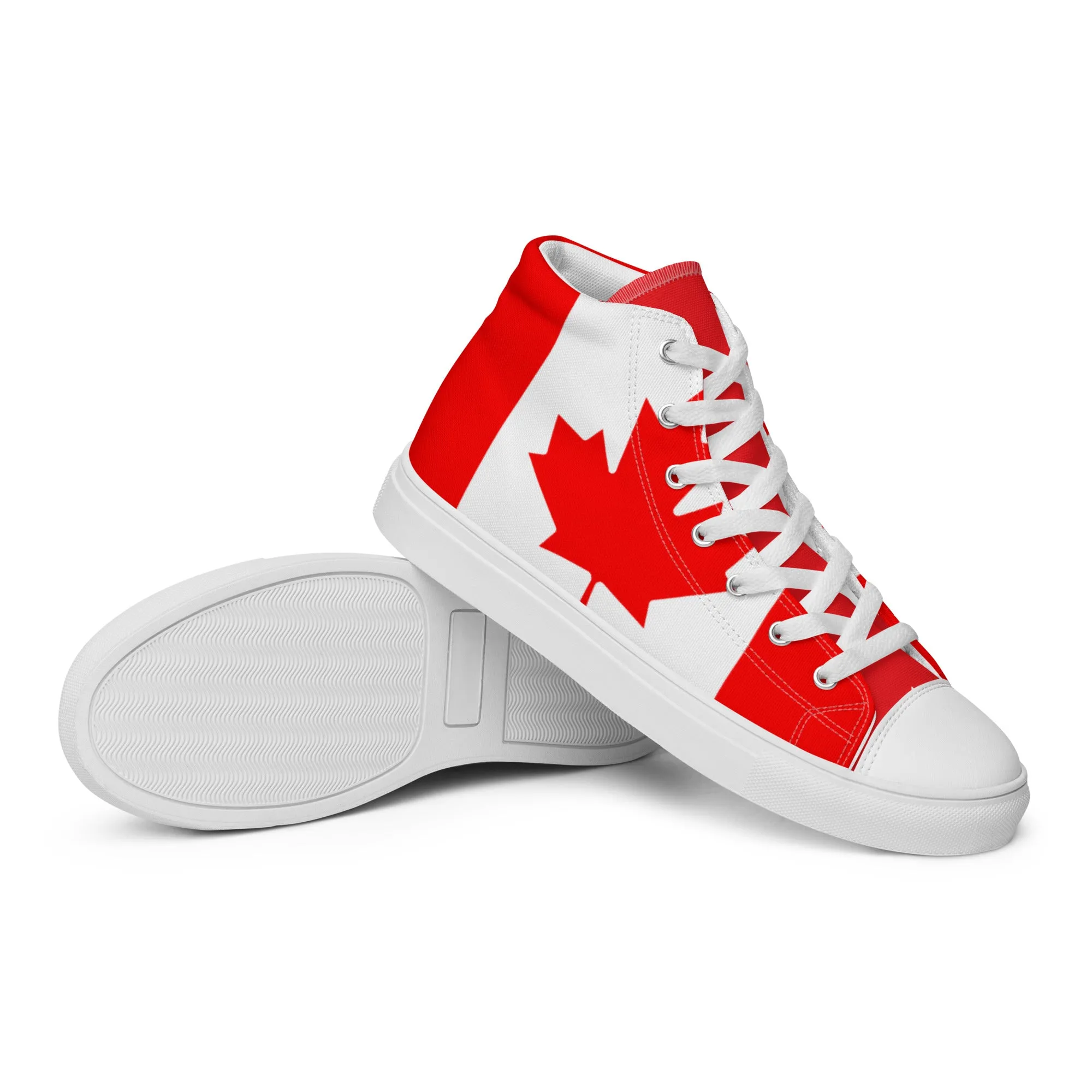 Canada Flag - Sustainably Made Women’s high top canvas shoes