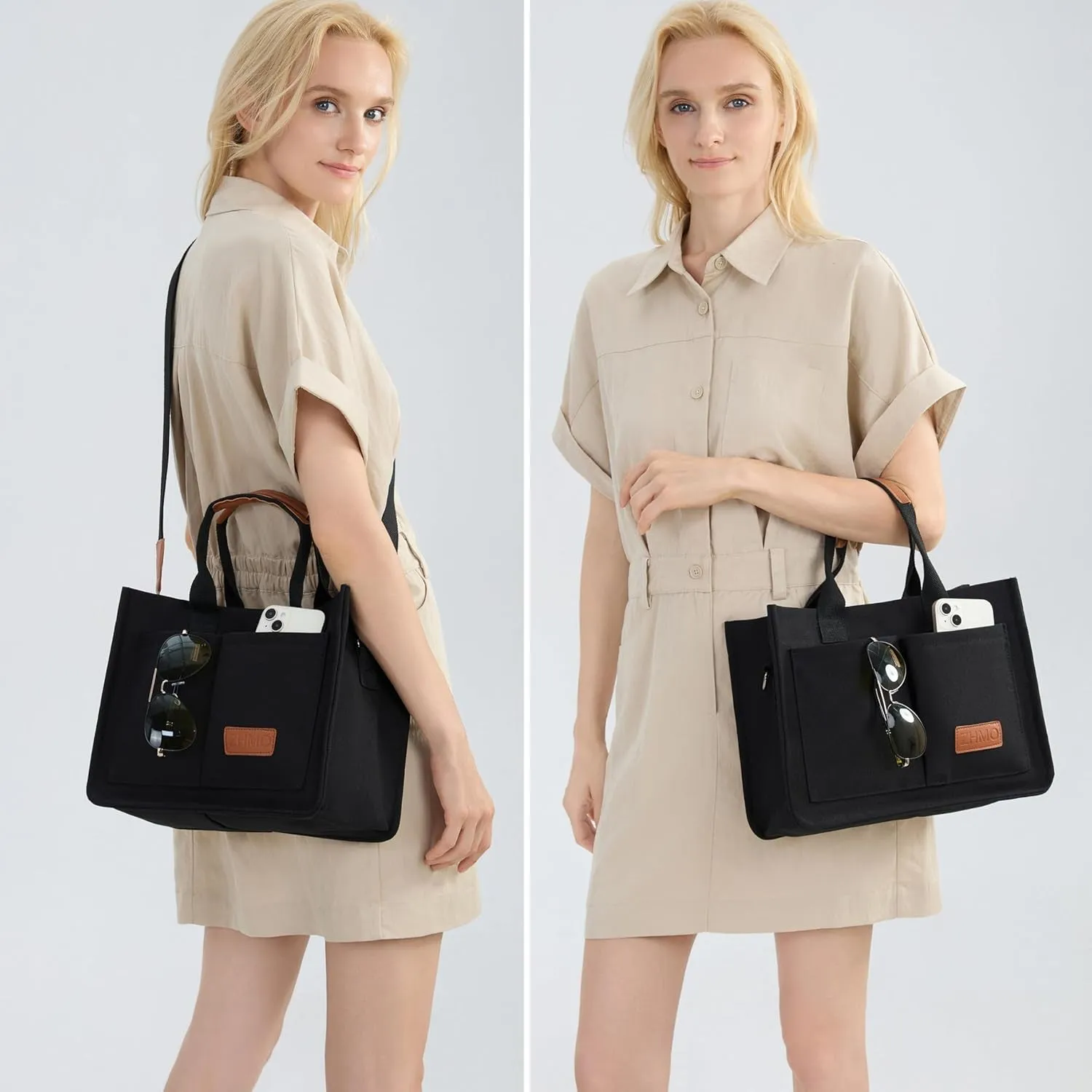 Canvas Tote Laptop Bag for Women Crossbody Bag for Travel & Work