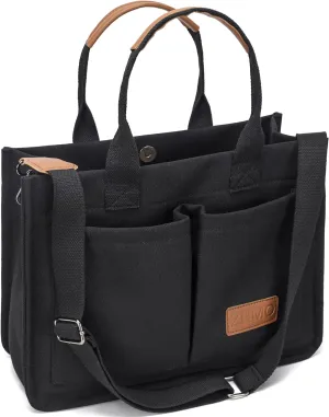 Canvas Tote Laptop Bag for Women Crossbody Bag for Travel & Work