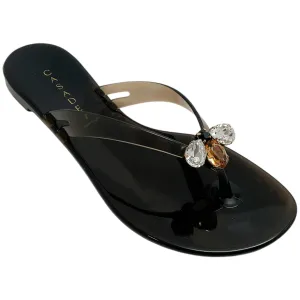 Casadei Queen Bee Nero Jelly Slide Sandals
