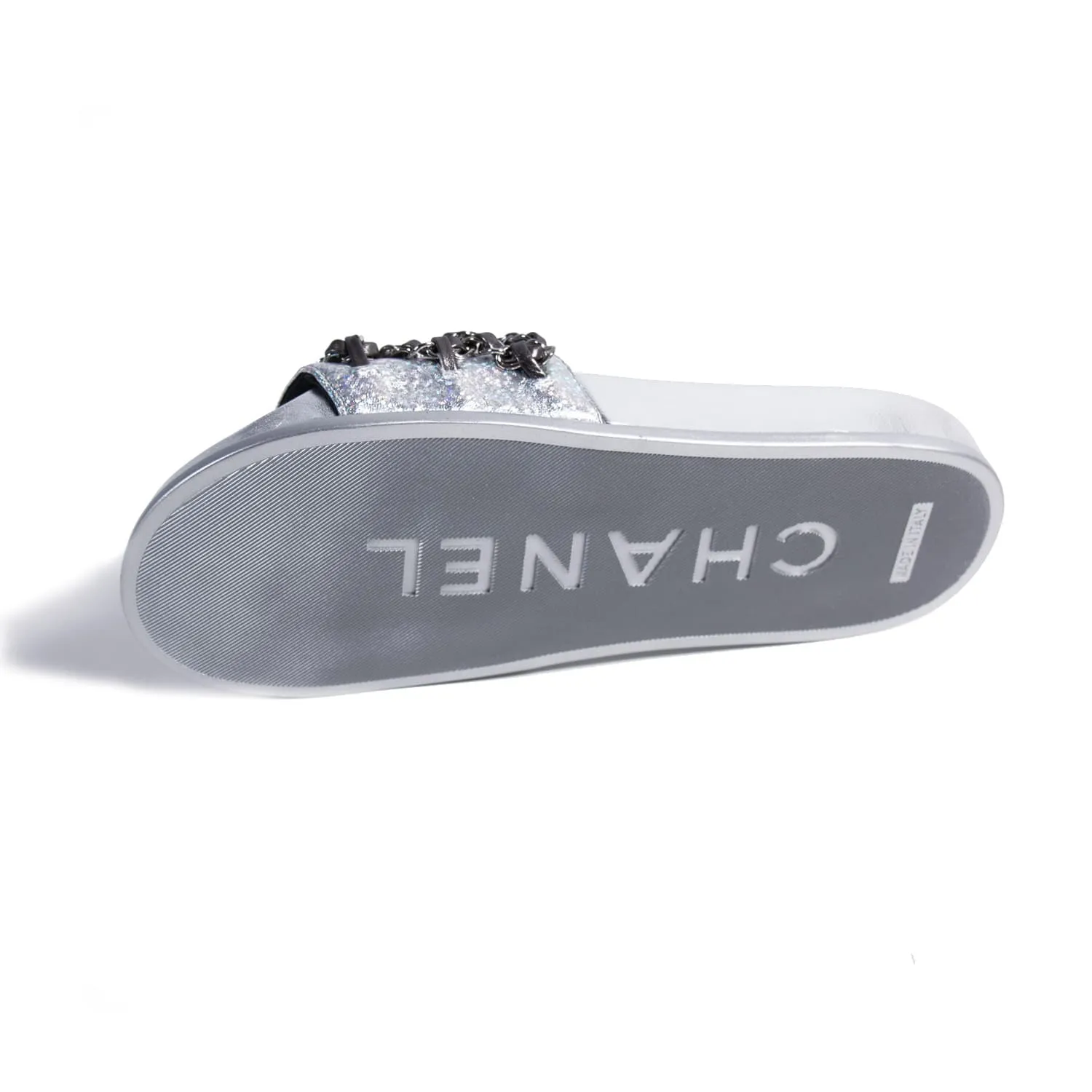 Chanel Chain-Link Slide Sandals