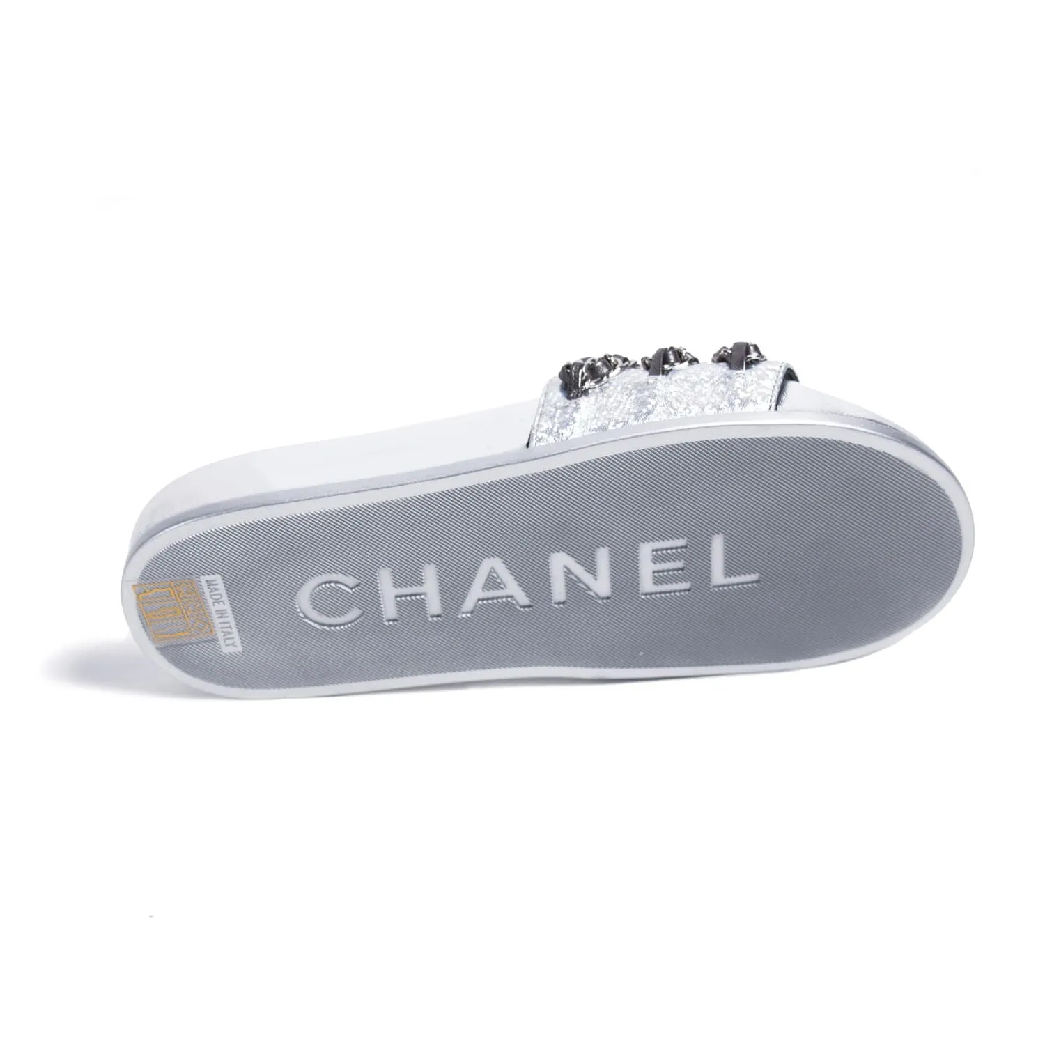 Chanel Chain-Link Slide Sandals
