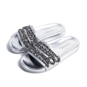 Chanel Chain-Link Slide Sandals