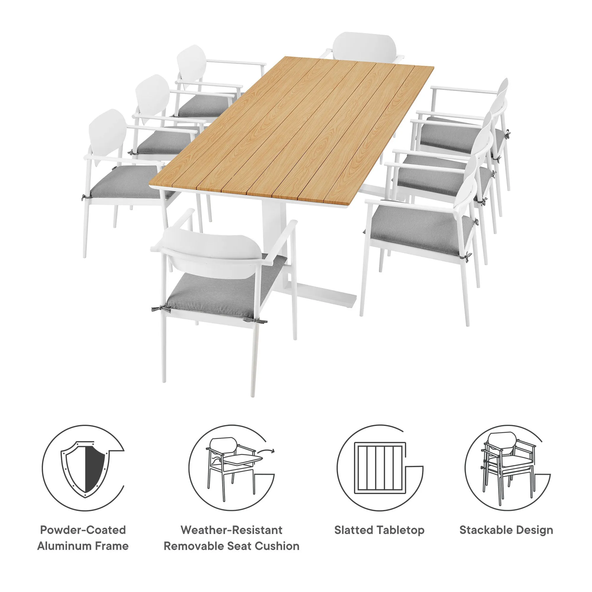 Chic & Durable Modern Outdoor Patio Table Set