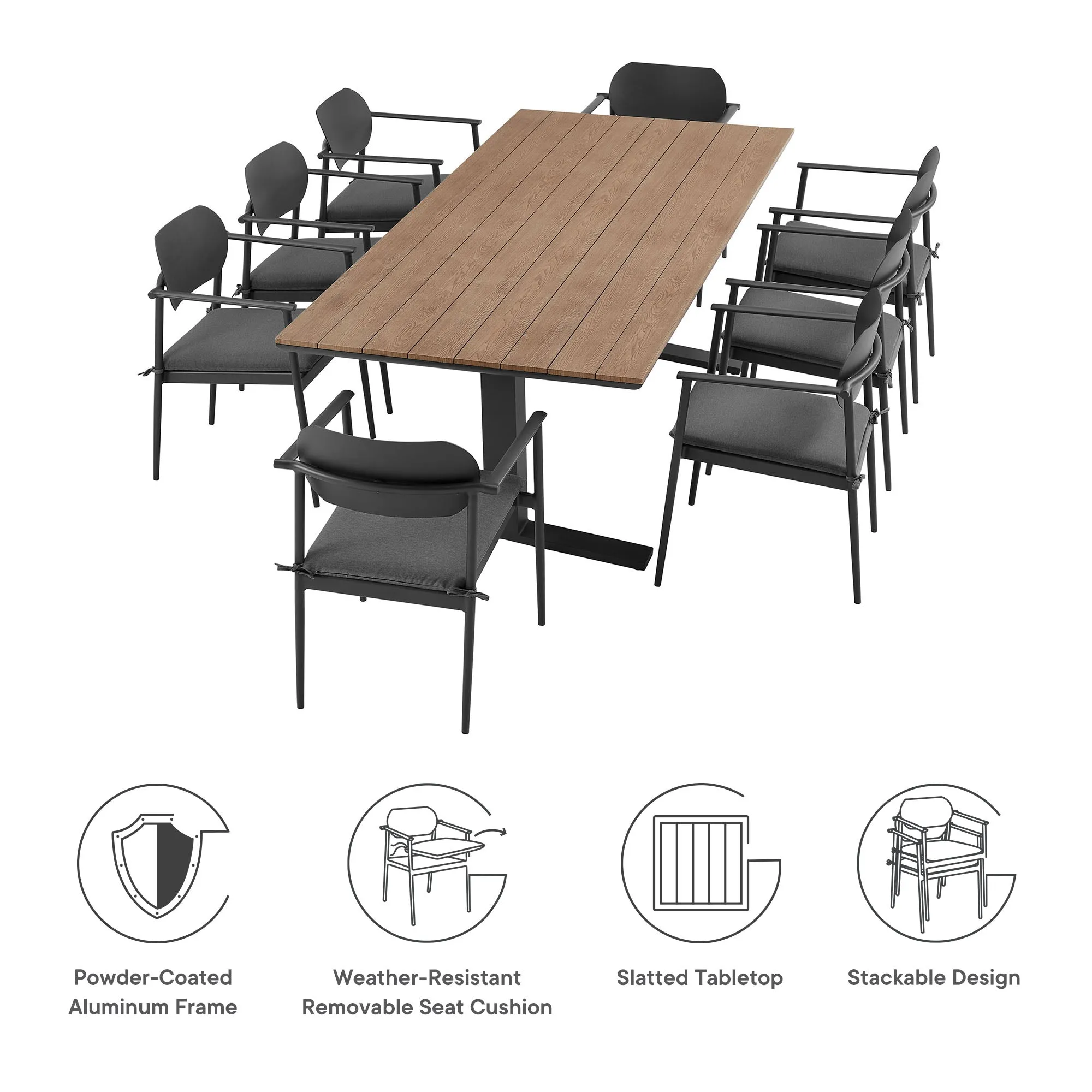 Chic & Durable Modern Outdoor Patio Table Set