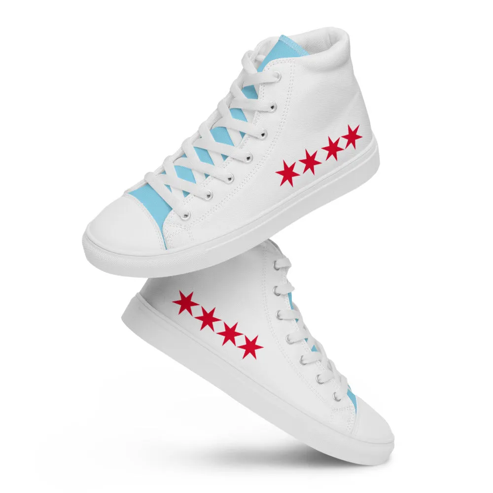 Chicago Flag Women’s high top canvas shoes